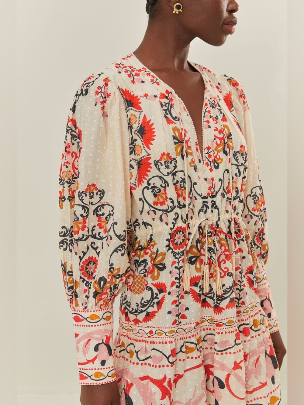 Farm Rio: Cream Cashew Mandala Mini Dress - Picture 5 of 11